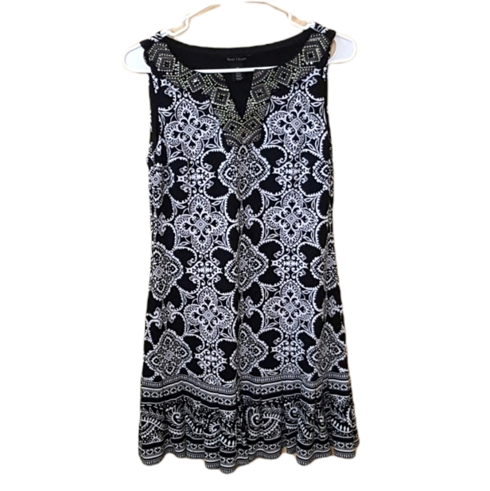 WHITE HOUSE BLACK MARKET Black and White Mini Dress